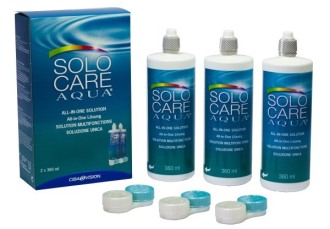 Roztok SoloCare Aqua 3 x 360ml s pouzdry